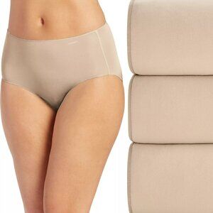 Jockey Women's 3-Pack No Panty Line Hipster Panty, Light Nude 4, Size 6 / Medium